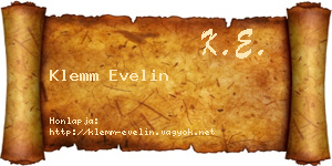 Klemm Evelin névjegykártya